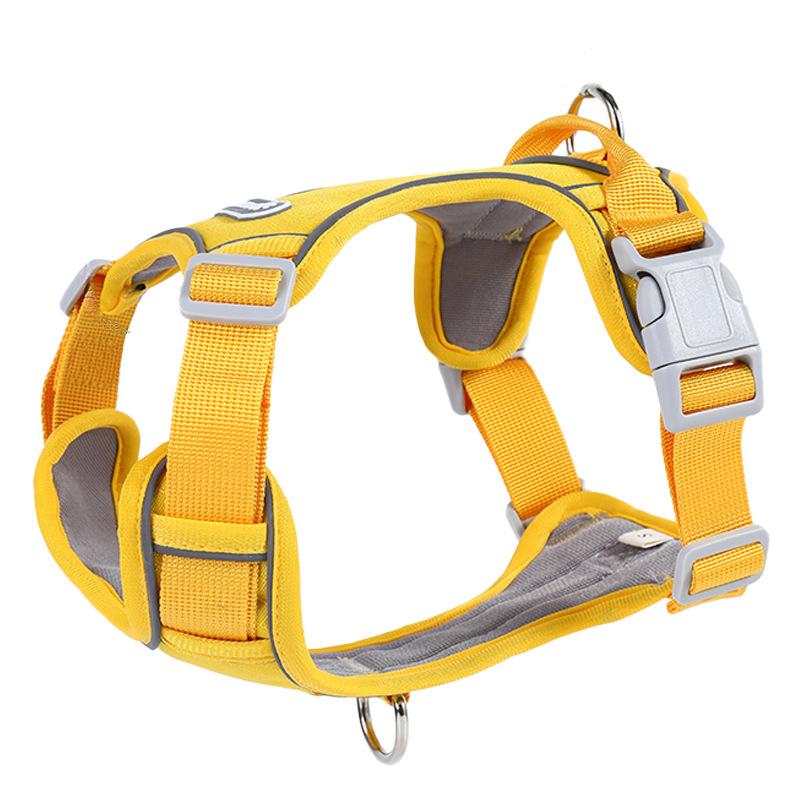 

Large dog explosion-proof dog leash I-shaped chest strap Adjustable comfortable fit chest strap Walking dog leash S [9-7.5kg] жёлтый