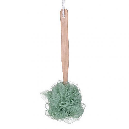

Wooden Long Handle Bath Brush Soft Nylon Mesh Back Scrubber Shower Body Cleaner Sponges Brushe Bathing Ball зелёный