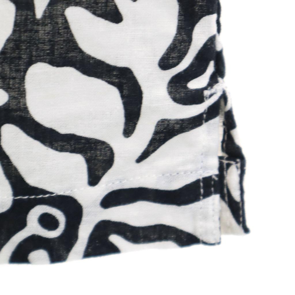 Gap Linen Blend Leaf Pattern Short Sleeve Open Collar Shirt XS White Men's Used