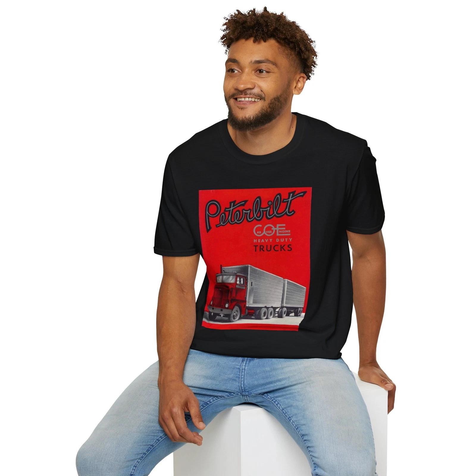 Vintage Peterbilt Semi Truck Advertising Magazine T-Shirt, Old Trucks Classic L