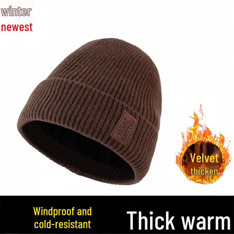With Wool Hat Winter Mens Velvet Lining Stylish And Warm For Outdoor Use