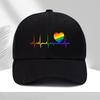 Pride Herzschlag EKG Regenbogen Baseballkappe Unisex Polyester Verstellbar Lässig Sonnenhut