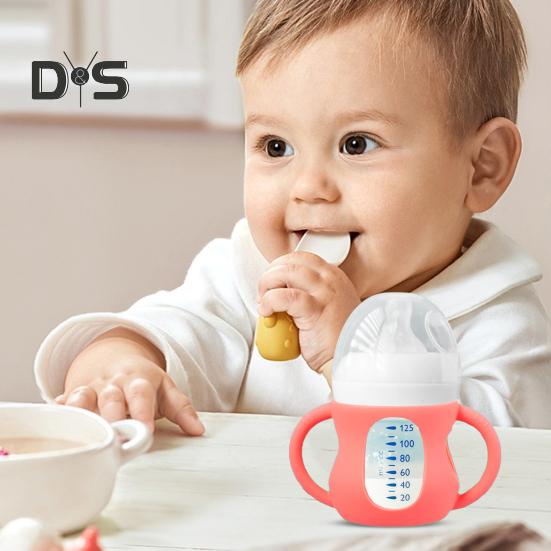 Babyflaskehylse for Philips 4/8 oz glass silikon lett gripehåndtak for fallbeskyttelse Reduser plasteksponering Babyflaskedeksel