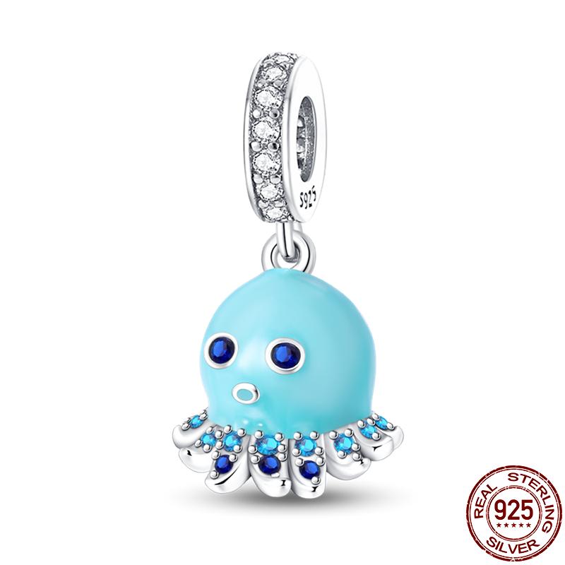 Plata De Ley Christmas Heart Flower Cat Paw Mother Child Girl Charms Fit Original 3Mm Bracelet Jewelry For Women