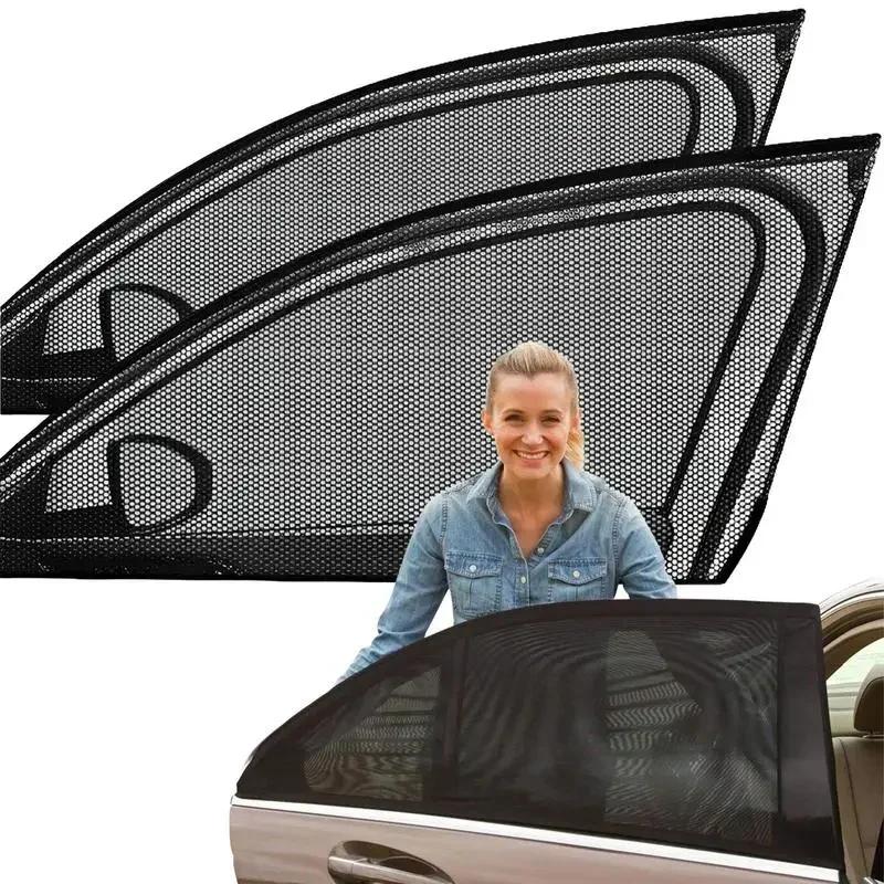 2ks Auto zadní boční okno Sluneční clona Ochranný UV štít Síťovina Zabraňující komárům Sluneční svit Ochrana soukromí Skládací závěs