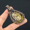 Bumblebee Jasper Pendant, 999 Copper Wire Wrapped Gemstone Jewelry, Handmade Pendant, For Mother Day