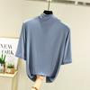 Modal Half High Neck T Shirt For Women With Soft Knit Fabric And Casual Style
