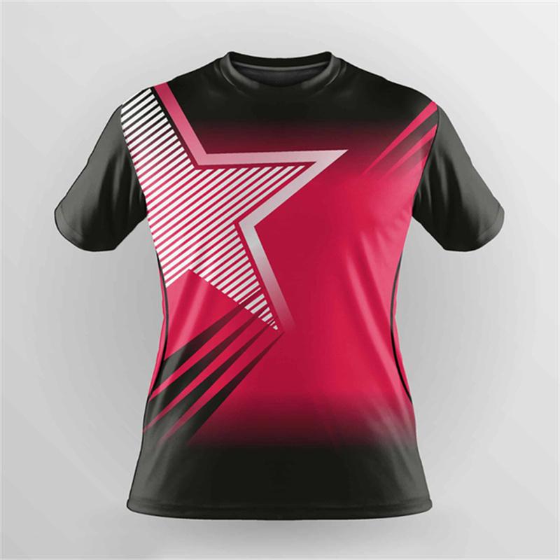 Quick drying badminton sports men's T-shirt fitness running sportswear women's table tennis shirt plus size round neck top