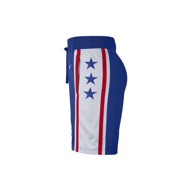 Nike Philadelphia 76ers Color-block Performance Basketball Shorts Men Bottoms Blue AR8785-495