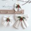 Christmas Tree Fabric Bows Decoration Durable Handcrafted Cloth Christmas Bows Ornament for Year Use