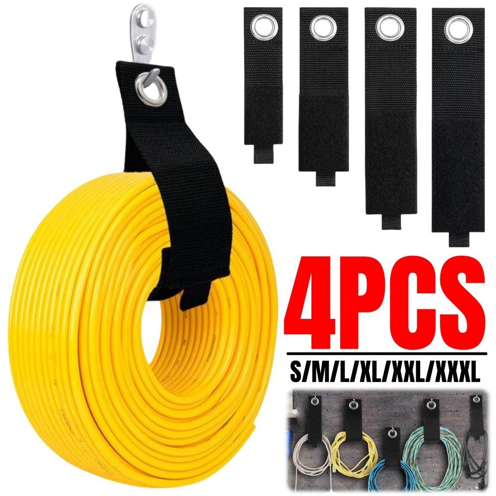 4PCS Heavy-Duty Hose Storage Straps Reusable Power Cord Management Nylon Heavy Cord Extension Cord Storage Organizer Straps