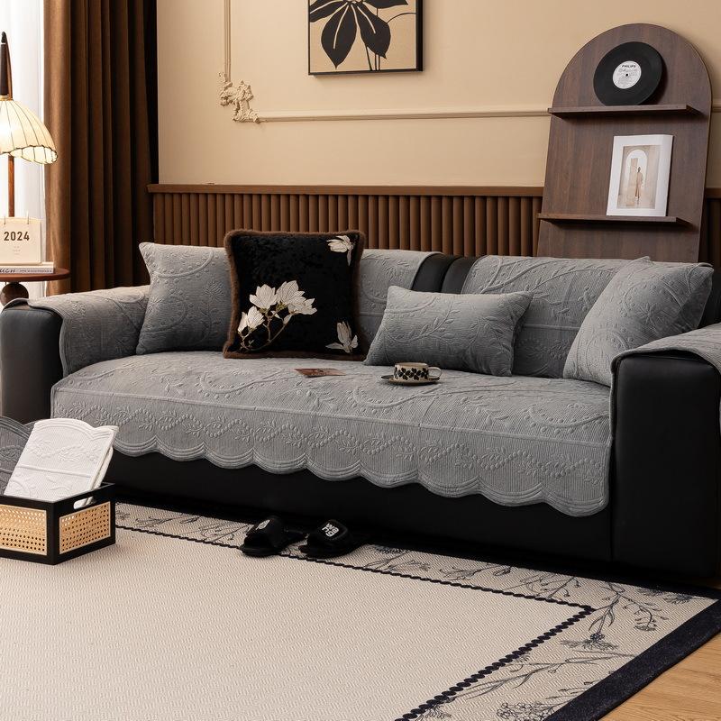 

Sofa Cushion Winter Plush Thickened Non-Slip Four-Season Universal Light Luxury High-End Sofa Seat Cushion Cover Backrest Cover Cloth 70*70cm
