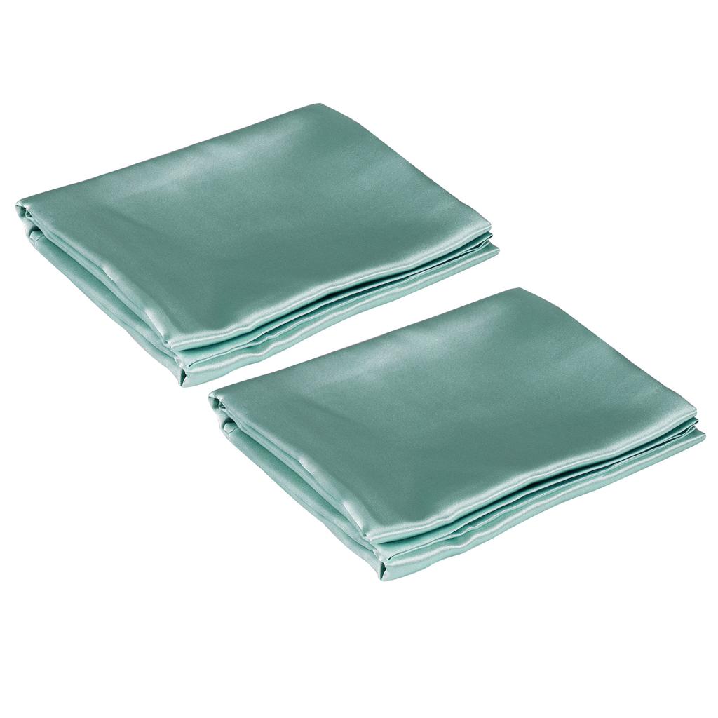2pcs 75 X 150D Satin Pillowcase Soft Pillow Cover With Envelope Sealed Beddings Vert