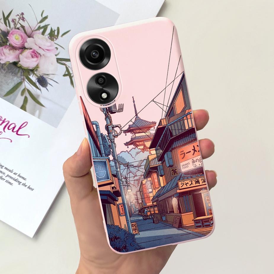 For Oppo A78 4G Case CPH2565 Cute Dinosaur Cartoon Painted Cover Soft Silicone Phone Case For Oppo A78 A 78 OppoA78 4G 5G Fundas