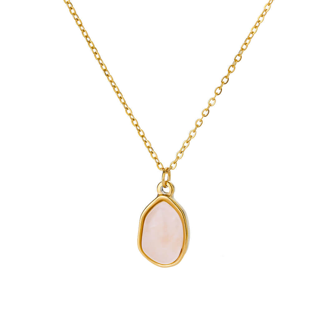 Natural Healing Crystal Necklace Stainless steel Necklace Colorful Crystal Irregular Healing Crystal Pendant Necklaces for Women