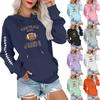 Women's Fashionable, Casual, Comfortable Round-neck, Hooded, Long-sleeved, Rugby-print Warm Sweater