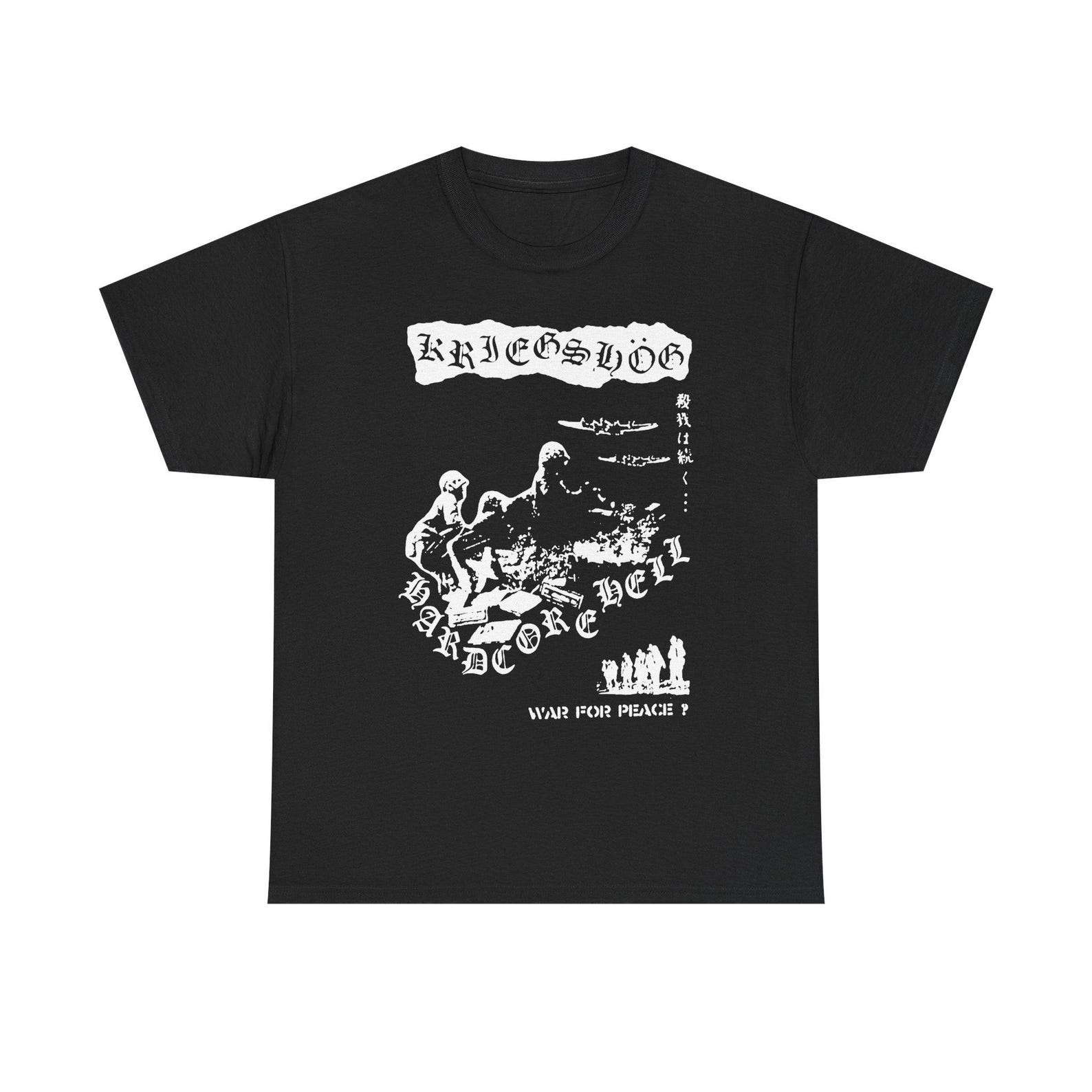 Kriegshog Hell Shirt Japanese Hardcore Punk D Beat Crust Underground Noise Raw Band Tee 140