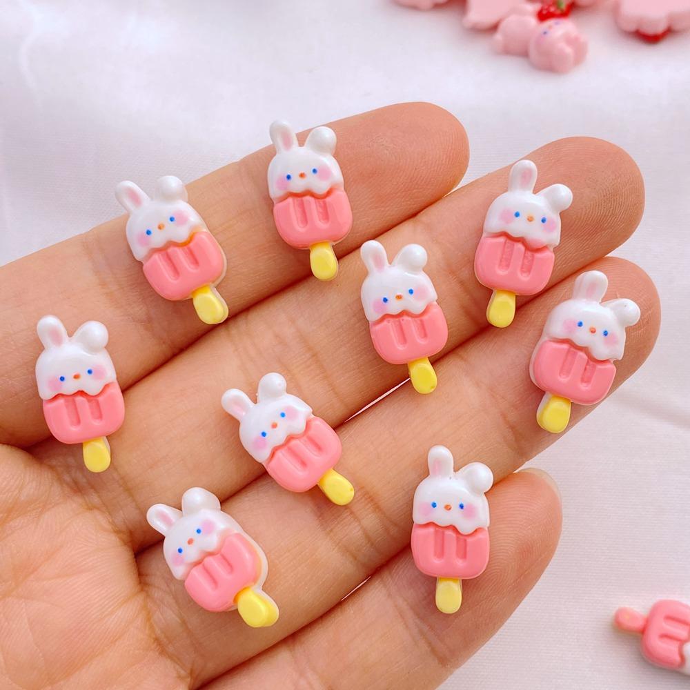 20Pcs New Cute Resin Mini Cartoon Rabbit Series Flat Back Manicure Parts Embellishments For Hair Bows Accessories