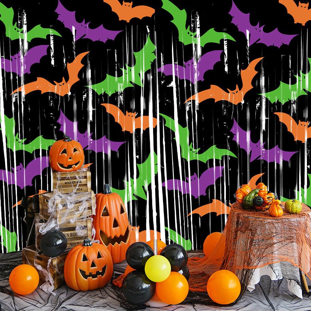 

Хэллоуин Занавес из бусин Фон для вечеринки Странное украшение для фотобудки Летучая мышь Тыква Привидение Дождь Занавес Хэллоуин Украшение