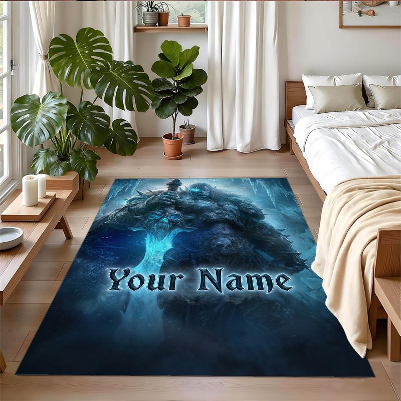 Crystal Velvet Rug Custom Name Text, Soft Non Slip Floor Mat Home DecorWorld of Warcraft
