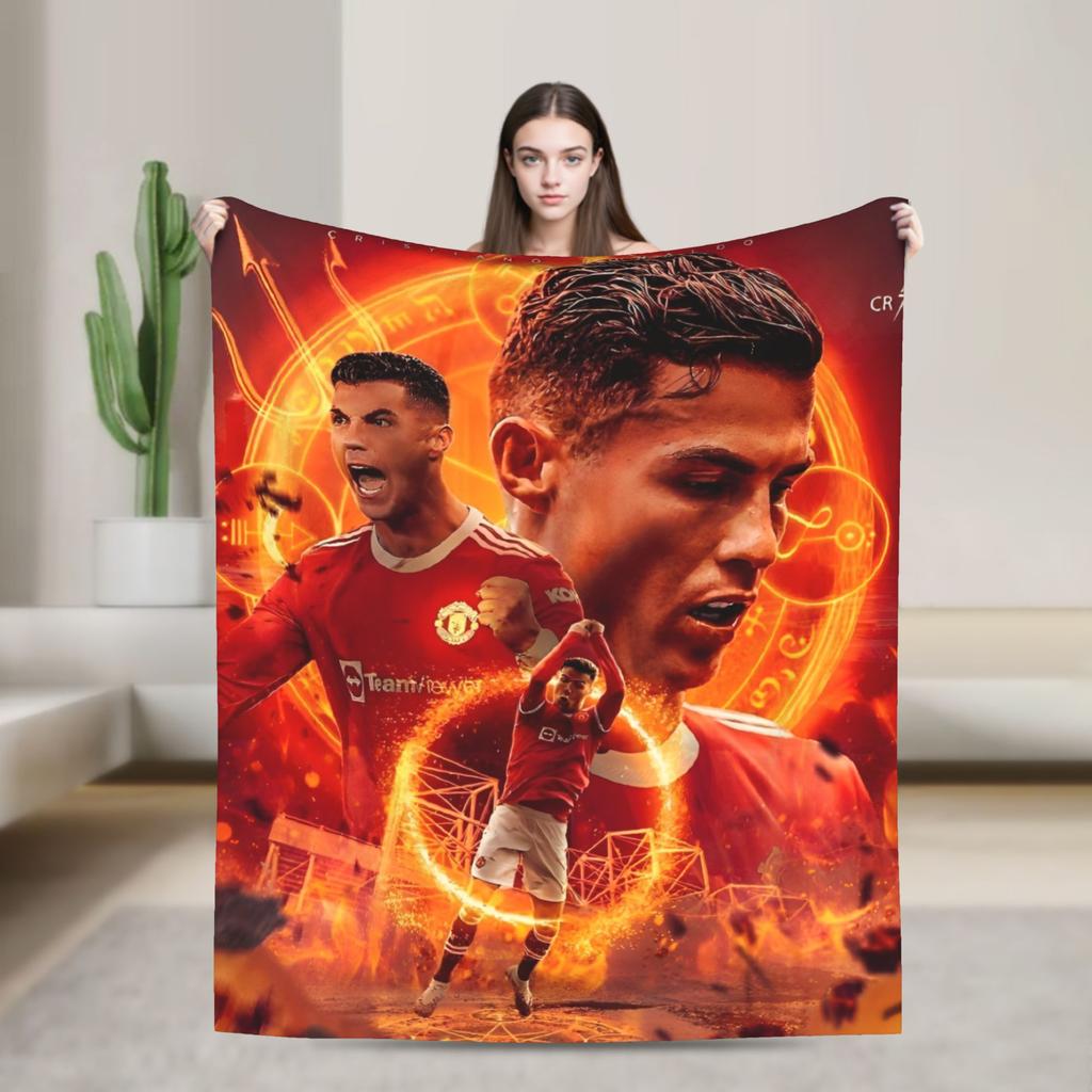 Football Legend  CR7 Plush Blanket  Vintage Throw Blanket for Home 125*100cm Bedspread