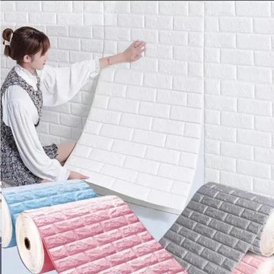70cm*1/5/10m 3D Selbstklebende Tapete Kontinuierlich Wasserdichte Ziegelwand Aufkleber Wohnzimmer Schlafzimmer Kinderzimmer Heimdekoration