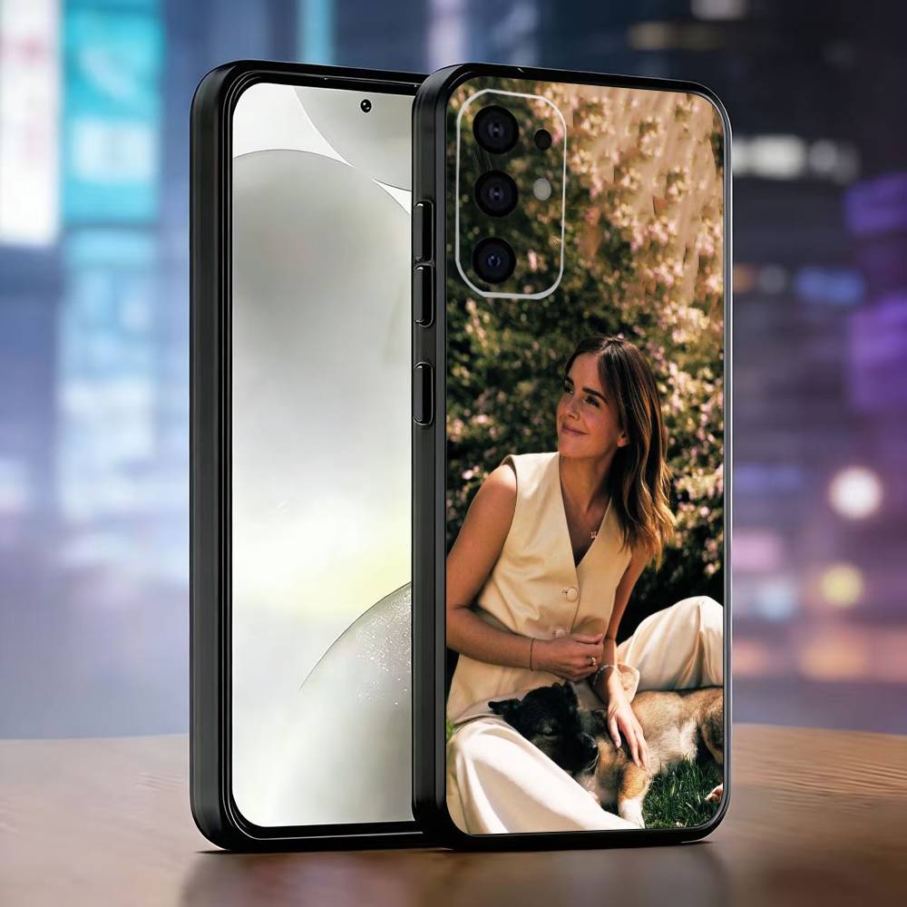 E-Emma W-Watson Actor Phone Case Black Silicone Soft For Samsung S25,S24,S21,S22,S23,S30,Ultra,S20,Plus,Fe,Lite