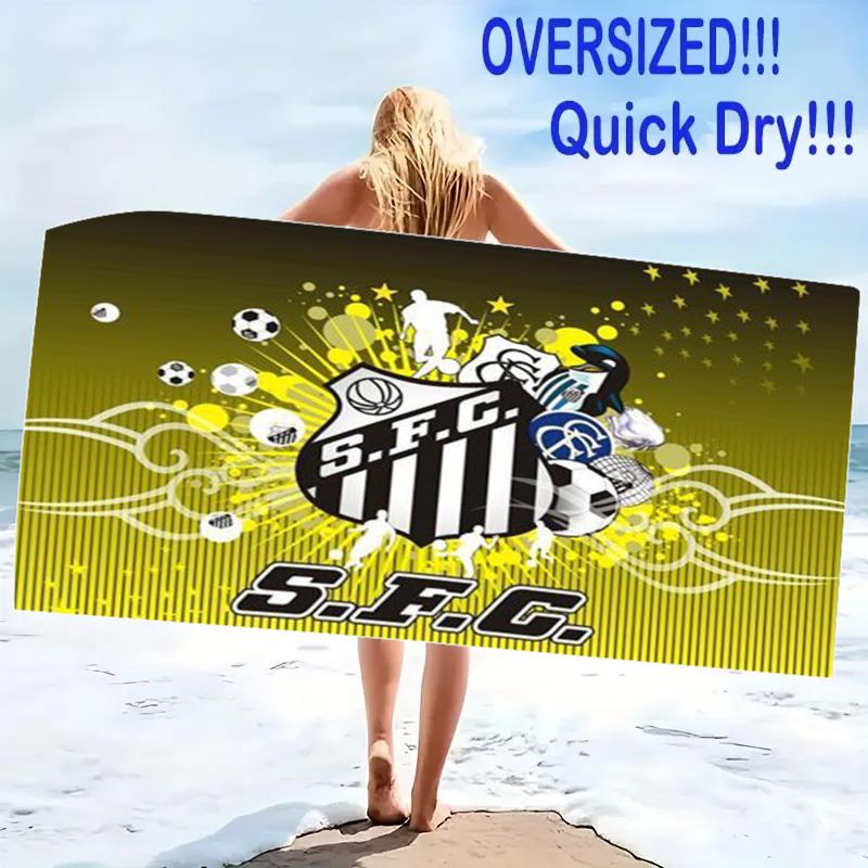 Santos FC Print Beach Towel, Large Soft Quick Dry Towel for Beach Camping Swimming