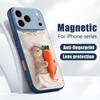 Magnetic For Magsafe Case For iPhone 17 Pro Max Sleeping Cat Carrot Pattern Skin Feeling Cover For iPhone 16 15 14 13 Pro Max