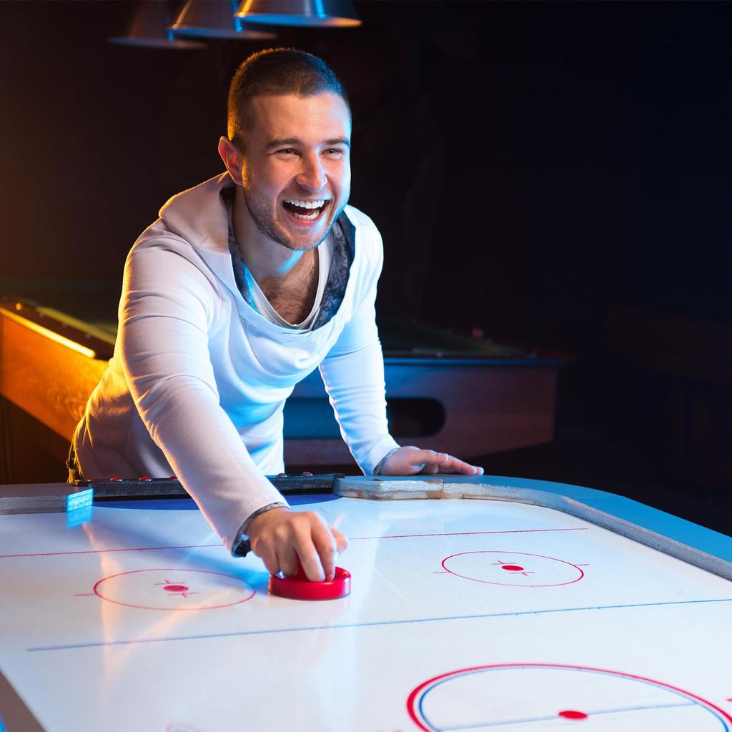 PATIKIL 96mm Air Hockey Pushers and Air Hockey Pucks Handle Pad Replacement Accessories for Game Tables Padded 8 (4 Pushers, Pucks)