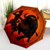 Warrior Cow  pattern, automatic folding umbrella, portable and foldable design, 8 ribs, a Christmas or birthday gift.