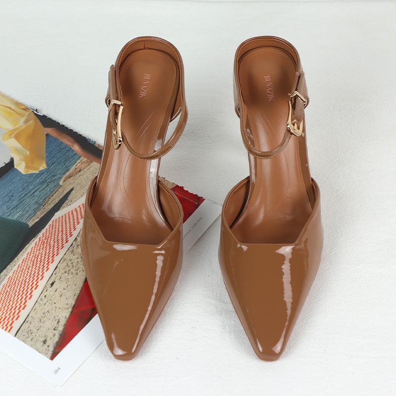 Fashion New Spring Ankle Strap Woman High Heels Sandals Elegant Shallow Mouth Luxury Office Lady Pumps Party Dress Slingbacks Stilettos