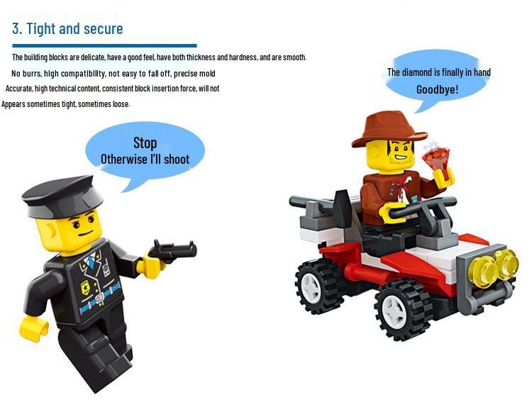 Wange City Police Airplane Building Blocks - Parent-Child Interactive Toy