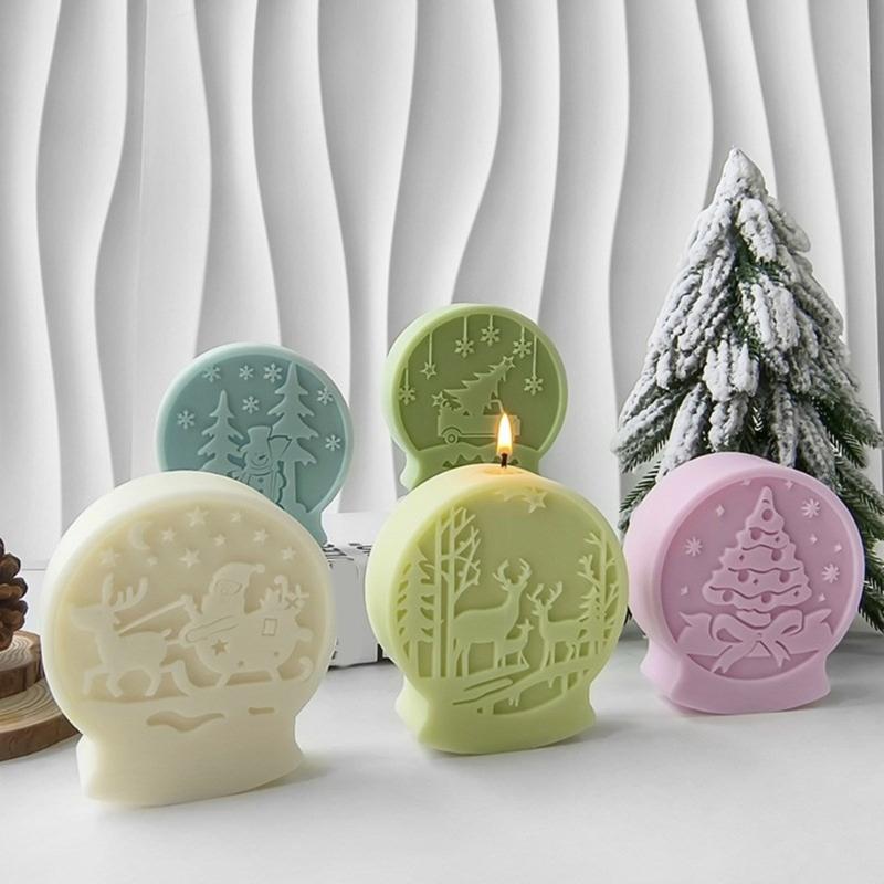 Silicone Christmas Theme Mold for Handmade Candle and Soaps Home Decoration Mould Easy Release Aromatherapy Mould
