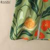 ZANZEA Women Summer V-Neck Boho Print Casual Short Sleeve Dress