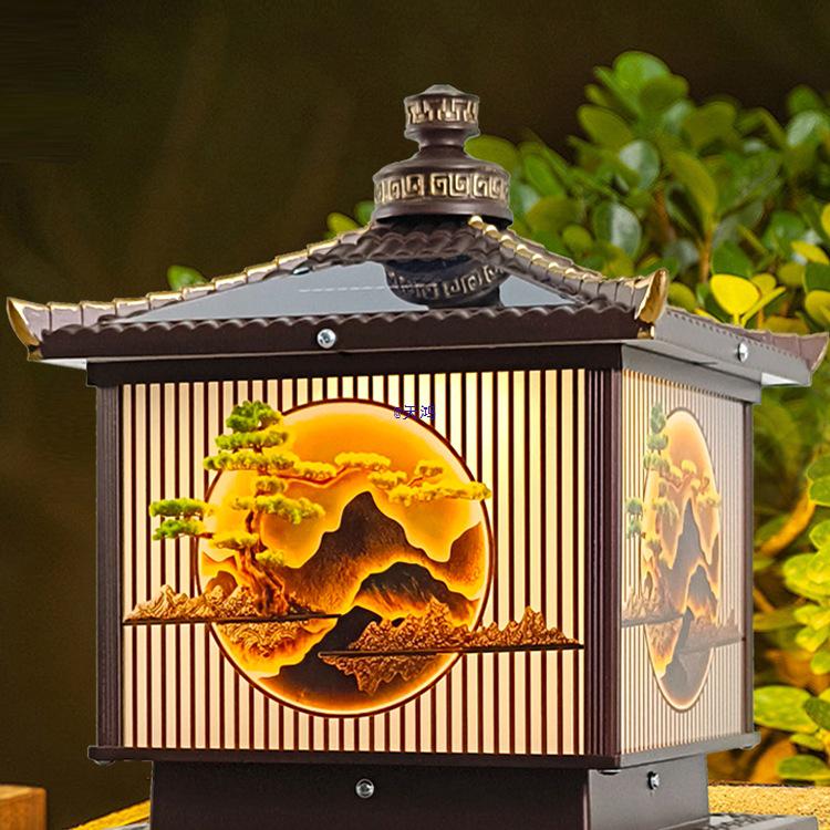 Waterproof Aluminum Solar Post Light for Outdoor Courtyard or Villa Entrance