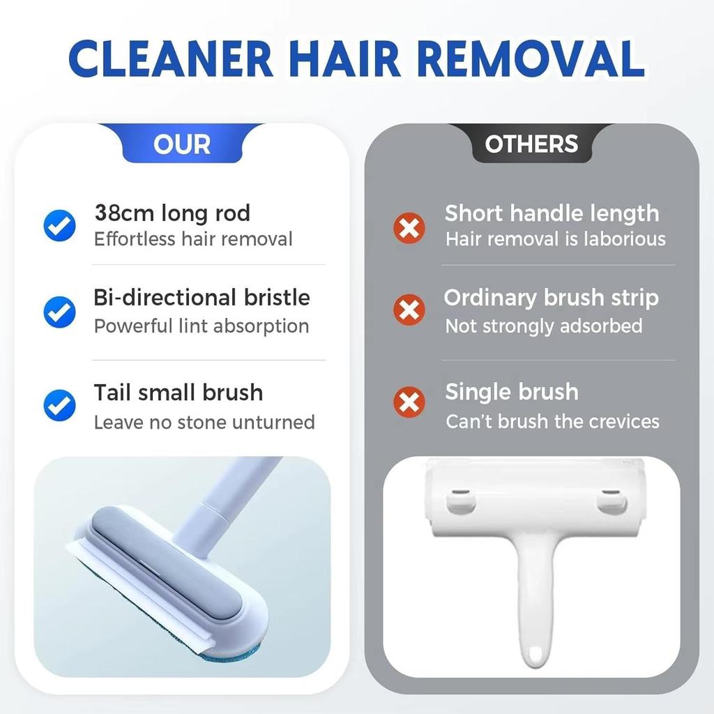 Reusable Pet Hair Remover for Carpet Furniture & Car Lint Roller Tool for Dog & Cat Hair 4-in-1 Multifunctional Washable Cleaning Brush