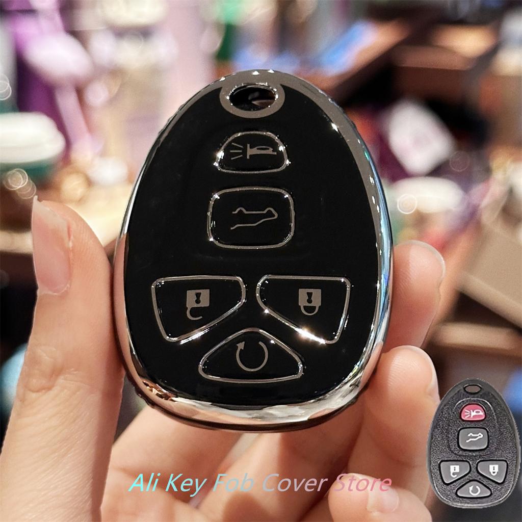 Key Fob Cover with Leather Keychain for For Chevy Malibu 2004 2005 2006 2007 2008 2009 2010 2012 For Cobalt For Pontiac G5 G6 Fo