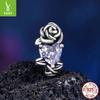 Twelfth Birthstone Flower Silicone Beads 925 Sterling Silver Diy Beaded Bracelet Accessories Bead Separator