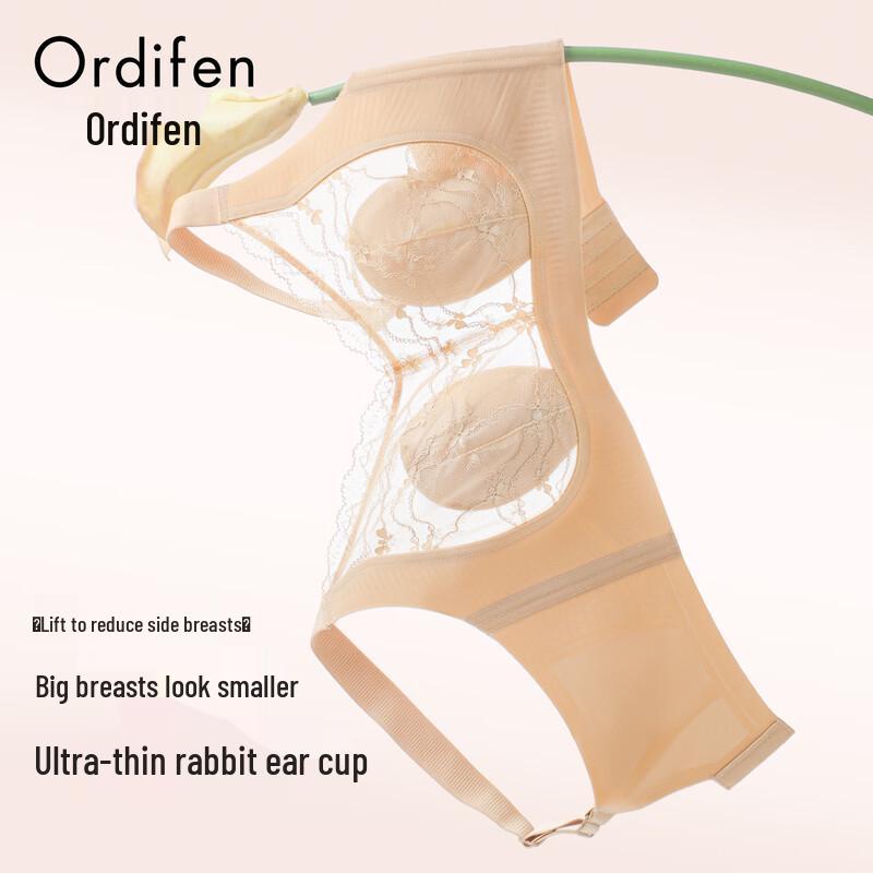 Oudifen Women s Seamless Breathable Minimizer Bra with Rabbit Ear Cups XL 38 B/C/D