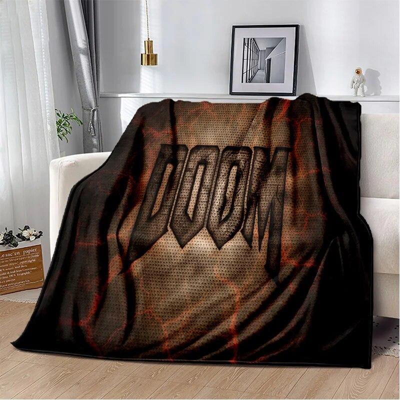 Doom Retro Game Gamer Cartoon  Blanket,Soft Throw Blanket for Home Bedroom Bed Sofa Picnic Travel Office Rest Cover Blanket Kids