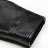 Men Jacket Faux Leather Solid Color Stand Collar Smooth Thick Warm Long Sleeve Zipper Neck Protection Motorcycle Windproof Cool Autumn Winter Jacket