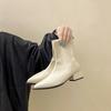 Fashion Spring Autumn Fashion Pointed Toe Women Short Boots Pointed Toe Thick Heels Shoes Botas Zapatos De Mujer