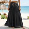 Gonna Lunga Donna Vita Alta Stile Boho Vita Elastica Gonna Lunga Pieghettata Tessuto Leggero e Fluido Abbigliamento Estivo