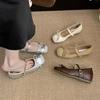 Inner Height Increase Shallow Single Shoes Women's Spring New 2025 Spring New Retro Evening Thick-soled Mary Jane Shoes