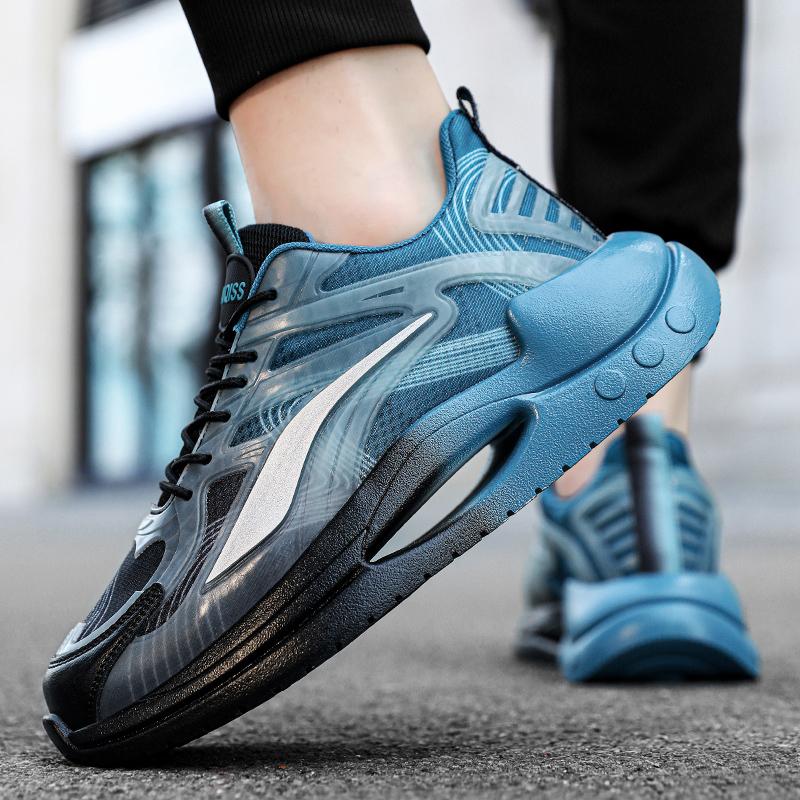 Men’s Sports Shoes Women Running Sneakers Black Basketball Shoes Thick Sole Height Increase Couple Shoes Plus Size