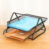 Metal Mesh Black Pen Holder 2/3 Grids Desk Organizer Holder Pen Holder  Office Accessories