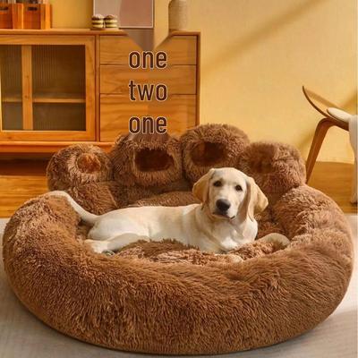 Bear Paw Pet Bed: Cozy, Warm Sofa for Medium-Large Dogs & Cats, All-Season Nest