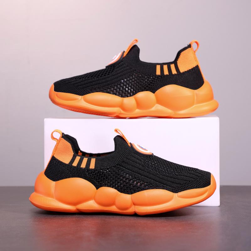 

Мокасины для мальчиков, кроссовки для девочек, тапочки, мокасины для мальчиков, легкая школьная обувь для детей, детская обувь унисекс EU:39 оранжевый