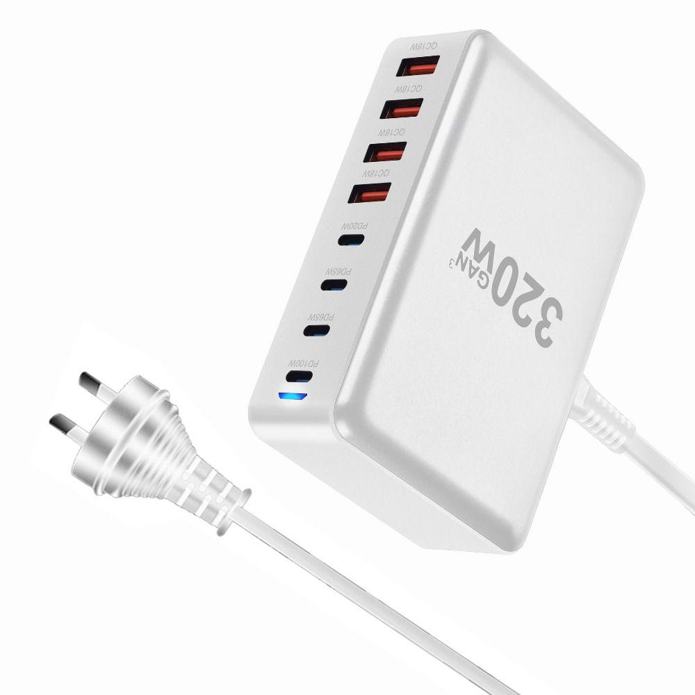320W/440W USB C Charger Block 8 Ports Block Charging Station GaN Mobile Phone Adapter  Laptop